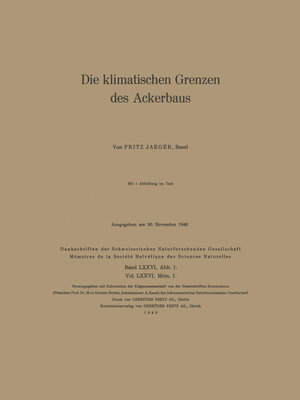 cover image of Die klimatischen Grenzen des Ackerbaus